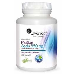 Maślan Sodu 550 mg (Kwas masłowy 170 mg) na jelita- 100 vege kaps.